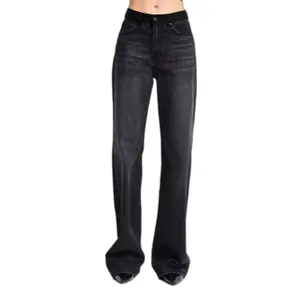 Jeans Wide Leg met Hoge Taille Denim Dames It's Basic image-0