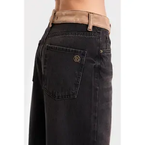 Jeans Wide Leg de cintura média denim mulher It's Basic image-4