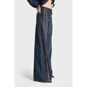 Palazzo Jeans Weitbein Klassisch Mittelhoch Taille Damen It's Basic image-3