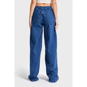Palazzo Jeans Weite Beine Fließend Hohe Taille Damen It's Basic image-2