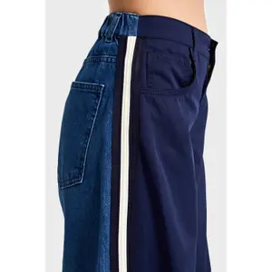 Palazzo Jeans Weite Beine Fließend Hohe Taille Damen It's Basic image-4