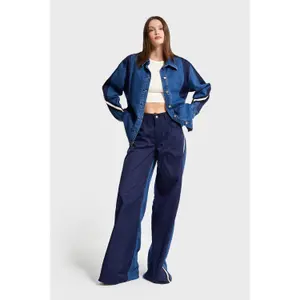 Palazzo Jeans Weite Beine Fließend Hohe Taille Damen It's Basic image-1