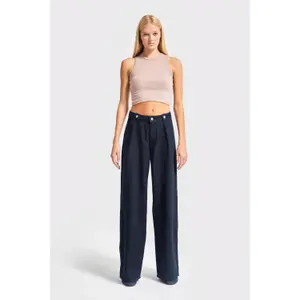 Wide Leg Jeans Lage Taille Dames It's Basic image-1