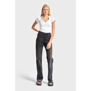 Hoge Taille Straight Jeans Tijdloos Dames It's Basic image-1