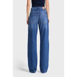 Jeans Loose a vita media decorati con delicate ricami floreali donna It's Basic image-2