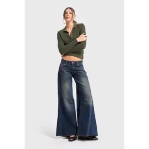 Low-Rise Palazzo Jeans Women It's Basic image-1