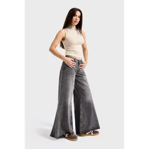 Low-Rise Palazzo Jeans Women It's Basic image-1