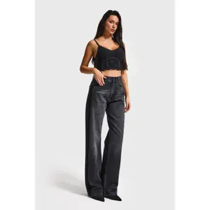 Hoch sitzende lockere Jeans für Frauen It's Basic image-1