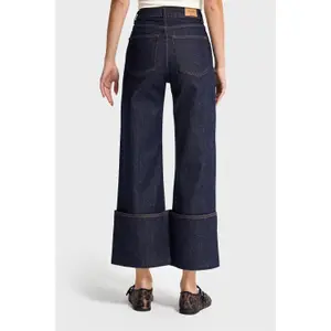 High Waist Straight Jeans Subtle Decorative Details Stretch Women It's Basic image-3
