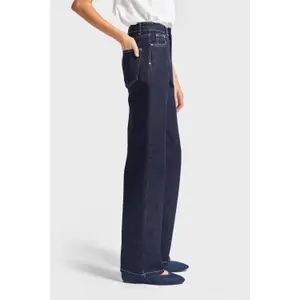 Hoge taille straight jeans combineert comfort en structuur dames It's Basic image-3