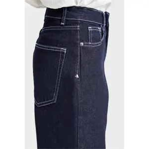 Hoge taille straight jeans combineert comfort en structuur dames It's Basic image-4