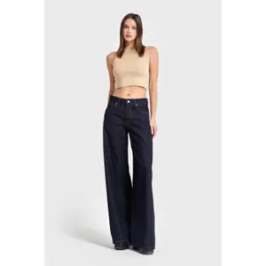 Jeans Palazzo Wide Leg vereint Eleganz und Leichtigkeit hohe Taille Damen It's Basic image-1