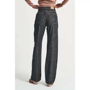 Damen Jeans Straight Klassischer Look Mittlere Bundhöhe Denim It's Basic image-3