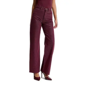 Women's High-Waisted Straight Jeans It's Basic Rhinestone Rhinestone image-0