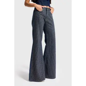 Mid-Rise Flared Jeans Women It's Basic Rhinestone image-2
