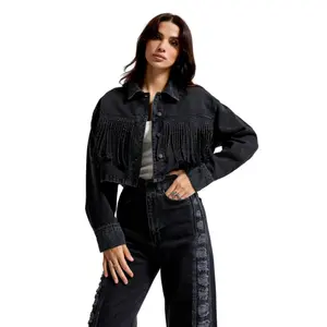 Women's denim jacket It's Basic Rhinestone image-0
