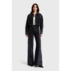 Women's denim jacket It's Basic Rhinestone image-1
