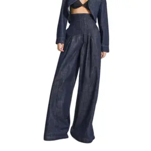 High Waist Palazzo Jeans Women It's Basic image-0