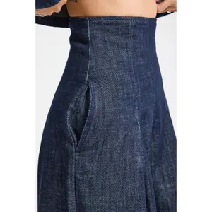 High Waist Palazzo Jeans Women It's Basic image-4