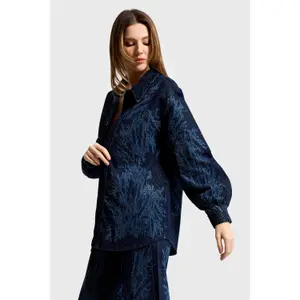 Women's oversized denim jacket It's Basic Rhinestone image-2