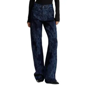 Loose Jeans Mid Rise Stiv Hunkvadrat Kvinder It's Basic Rhinestone