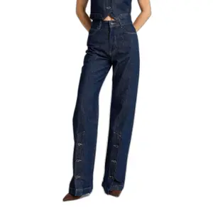 Hoge Taille Rechte Jeans Tijdloos Dames It's Basic image-0