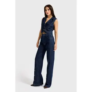 Hoge Taille Rechte Jeans Tijdloos Dames It's Basic image-3