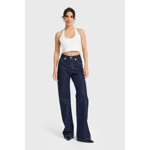  tijdloze Straight jeans middelhoge taille stugge katoen vrouw It's Basic image-1