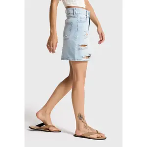 Mini skirt woman It's Basic Ripped image-2