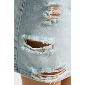 Mini skirt woman It's Basic Ripped image-4