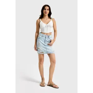 Mini skirt woman It's Basic Ripped image-3