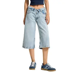 Kort slidte jeans til kvinder It's Basic