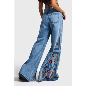 Palazzo Wide Leg Mid-Rise Cotton-Viscose Jeans Women It's Basic image-1
