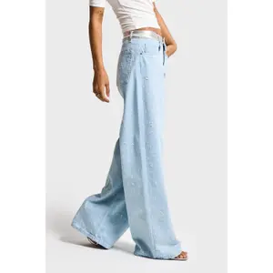Jeans a gamba larga vita media donna It's Basic image-3