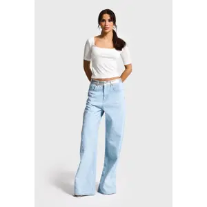 Jeans a gamba larga vita media donna It's Basic image-1