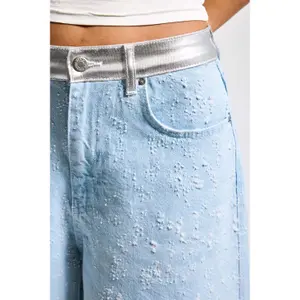 Jeans a gamba larga vita media donna It's Basic image-4