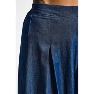 Palazzo Wide Leg Jeans Mid-Rise Long Flowing Fit Women's It's Basic image-4
