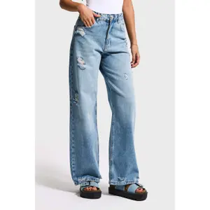 Hohe Taille Baggy Jeans Damen It's Basic image-1