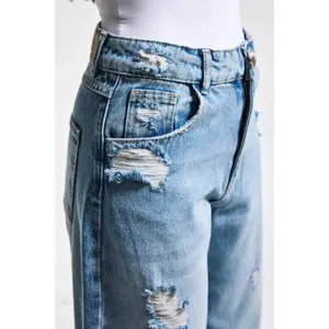 Hohe Taille Baggy Jeans Damen It's Basic image-3