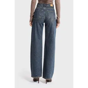 Women’s High Waist Refined Cotton Straight Jeans It's Basic Rhinestone Rhinestone image-2