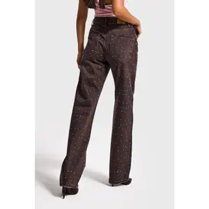 Damen Jeans mit mittelhoher Taille, lockere Passform It's Basic Rhinestone image-2