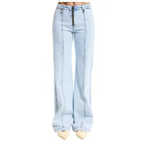 Flare-Jeans mit mittelhoher Taille aus weichem Baumwollmix Damen It's Basic image-0