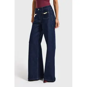 Jeans Wide Leg mit elegantem Look mittlere Taille Damen It's Basic image-2