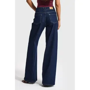 Jeans Wide Leg mit elegantem Look mittlere Taille Damen It's Basic image-3
