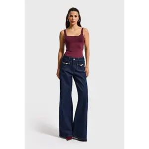 Jeans Wide Leg mit elegantem Look mittlere Taille Damen It's Basic image-1