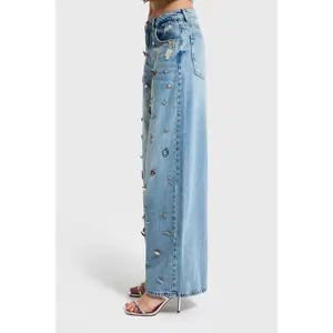 Womens Low Rise Baggy Jeans It's Basic Mega image-1