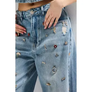 Womens Low Rise Baggy Jeans It's Basic Mega image-3