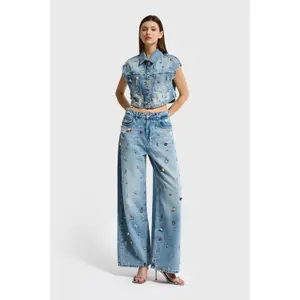 Womens Low Rise Baggy Jeans It's Basic Mega image-4