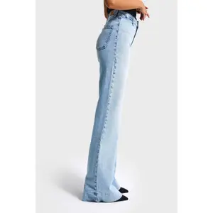Classic Mid-Rise Flare Jeans Women's Cotton It's Basic image-3