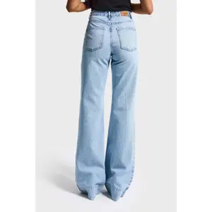 Classic Mid-Rise Flare Jeans Women's Cotton It's Basic image-2